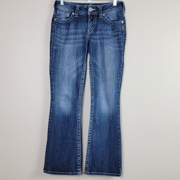 Silver Jeans Suki Bootcut Low Rise Western Cowgirl Denim Blue Jeans Sz 26 - Picture 2 of 15